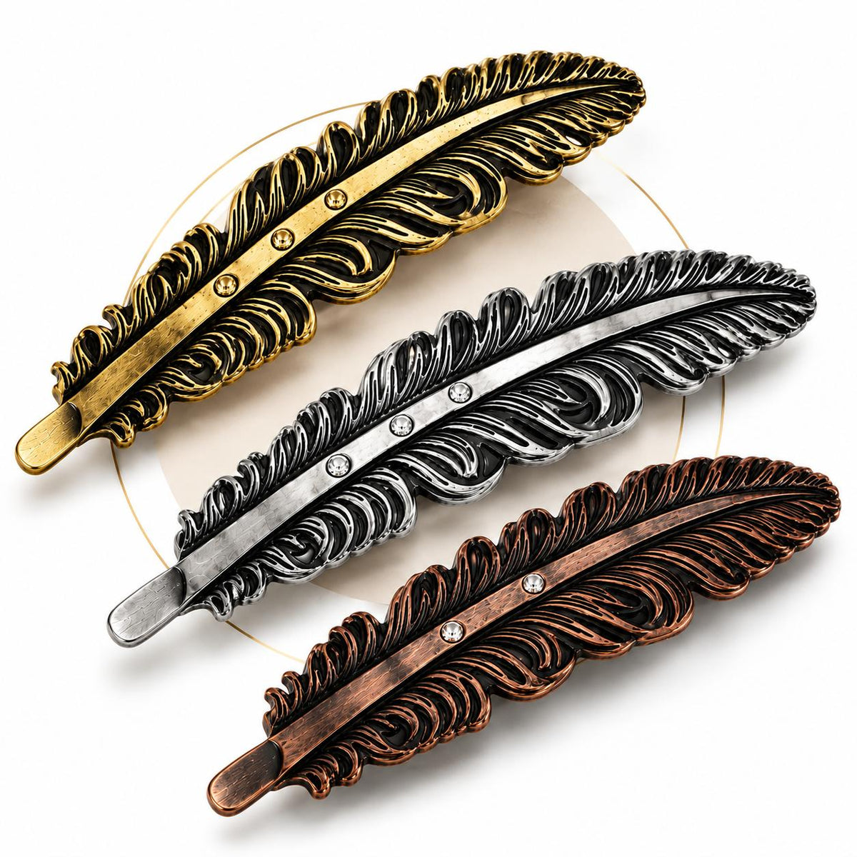 Pluma Metalica Elegante Para Sombrero