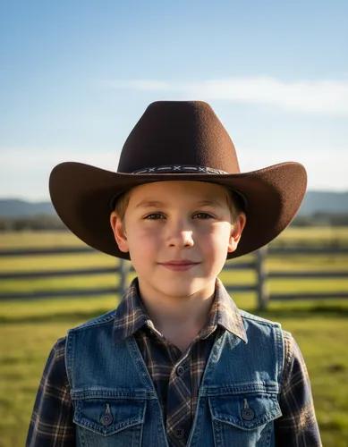Sombrero Vaquero Infantil Texano Horma Sonorita - Chocolate