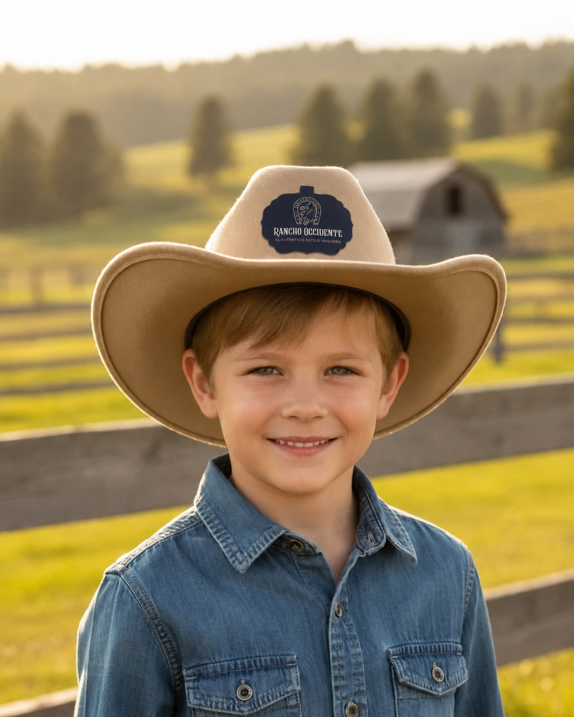 Sombrero Vaquero Infantil Texano Horma Sonorita - Kaki