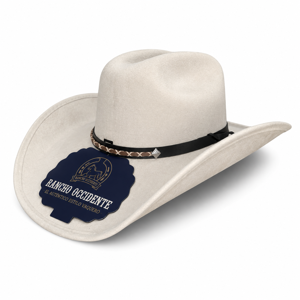 Sombrero Vaquero de Gamuza Blanco Estilo Western