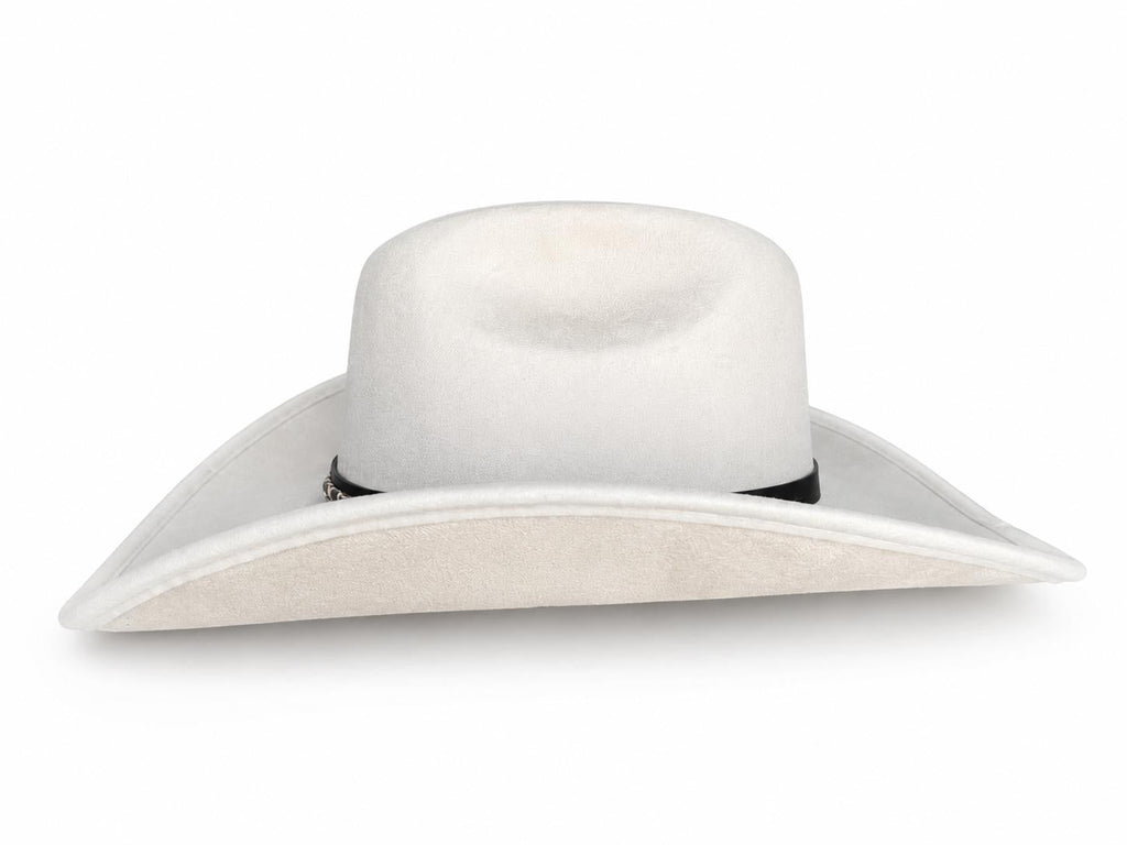 Sombrero Vaquero de Gamuza Blanco Estilo Western