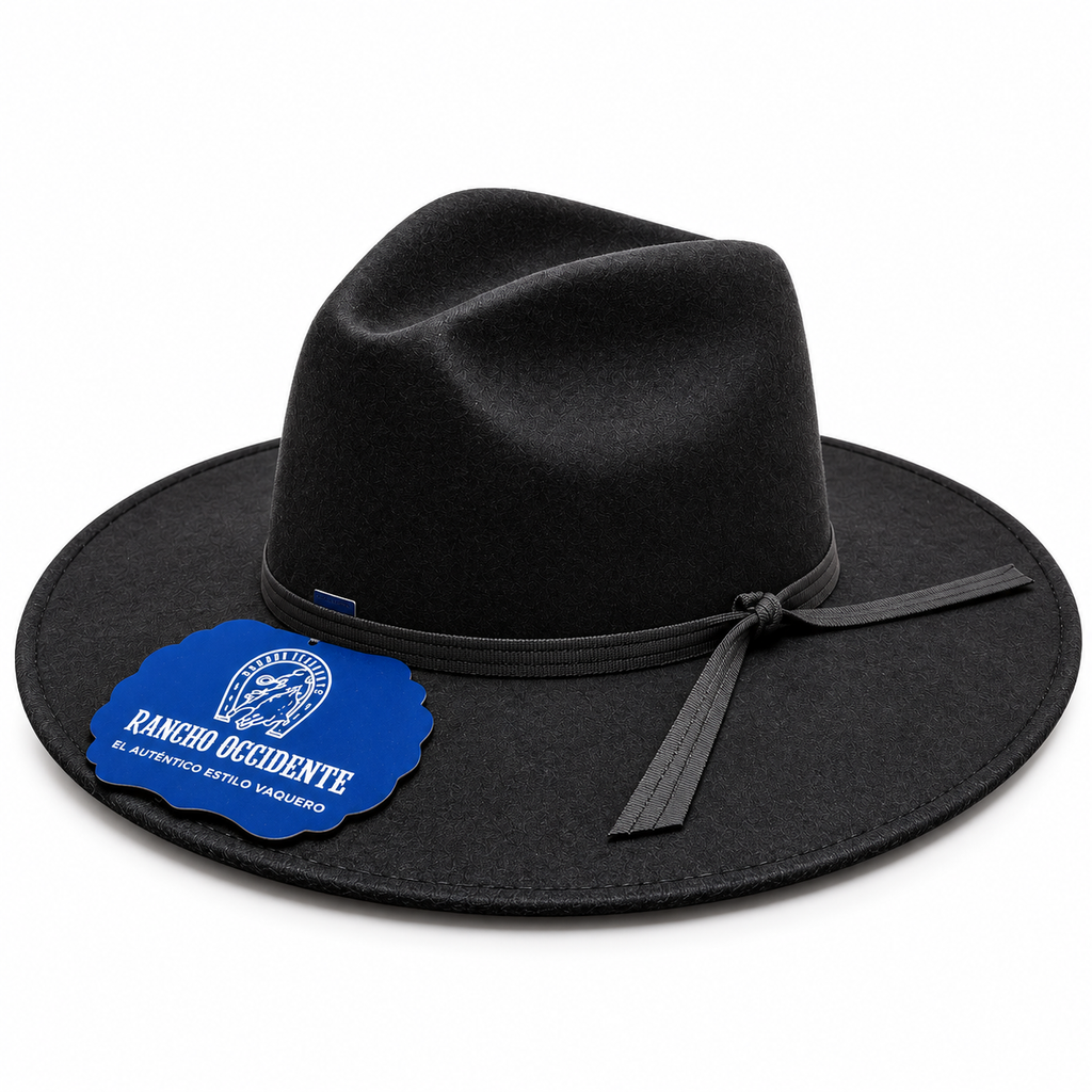 Sombrero Vaquero de Dubetina Negro Estilo Doc Holliday
